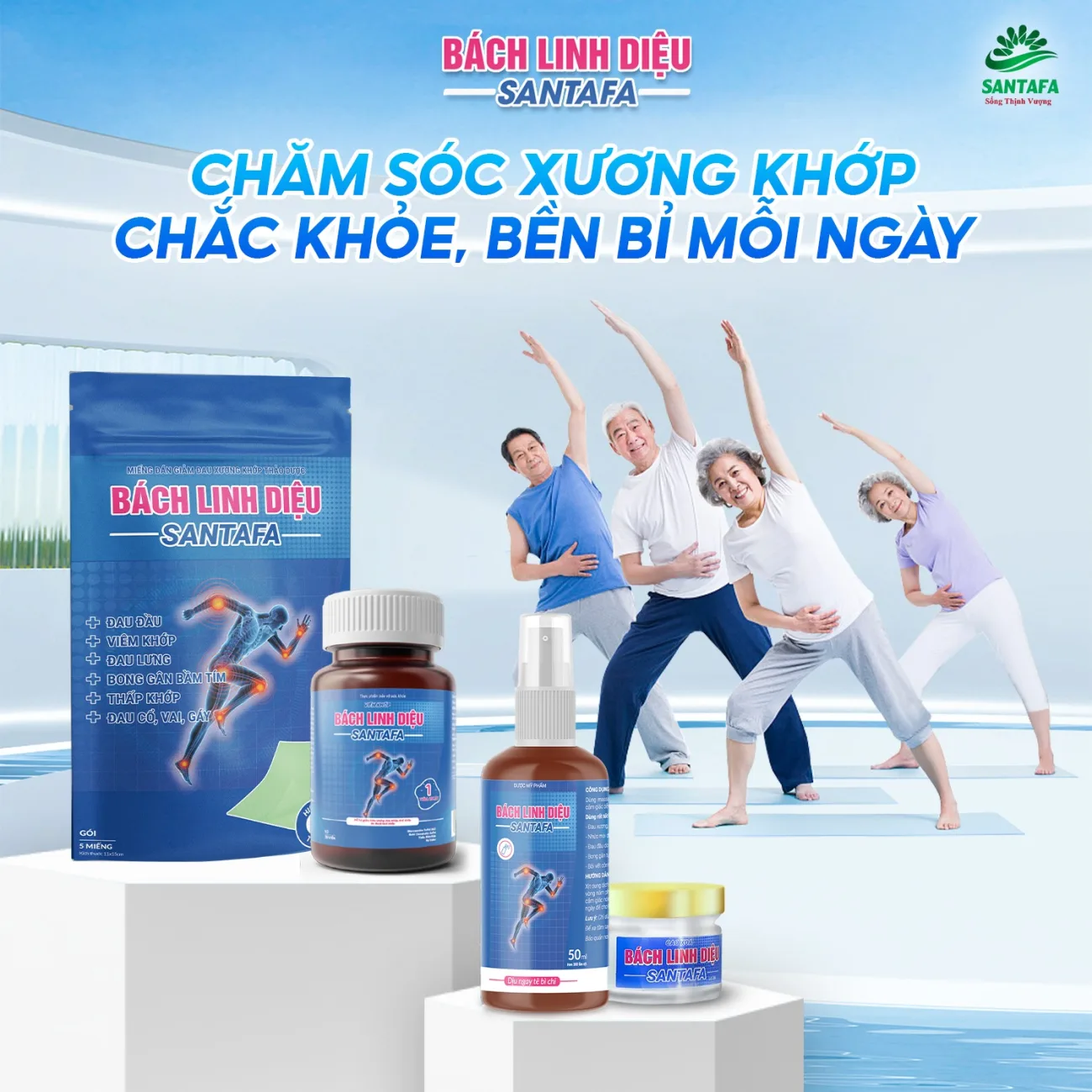 Bộ giải pháp giảm đau xương khớp Bách Linh Diệu - chăm sóc xương khớp chắc khỏe, bền bỉ mỗi ngày Bộ giải pháp giảm đau xương khớp Bách Linh Diệu - chăm sóc xương khớp chắc khỏe, bền bỉ mỗi ngày