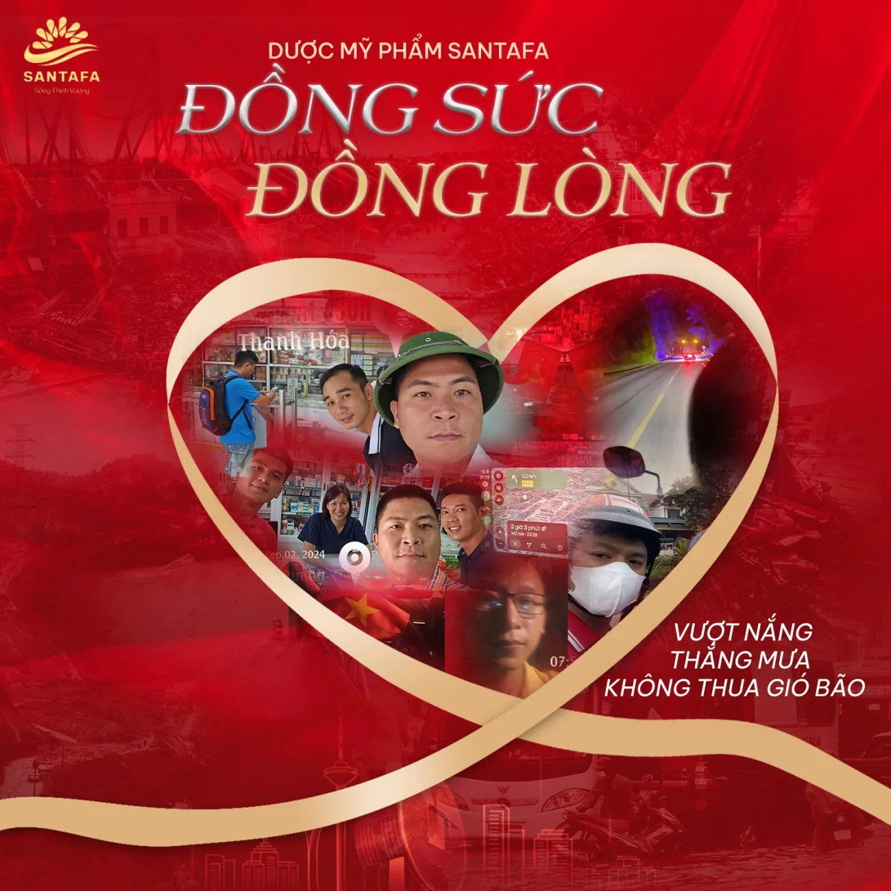 Dược Mỹ Phẩm Santafa Đồng Sức - Đồng Lòng: Vượt Nắng - Thắng Mưa - Không Thua Gió Bão Dược Mỹ Phẩm Santafa Đồng Sức - Đồng Lòng: Vượt Nắng - Thắng Mưa - Không Thua Gió Bão