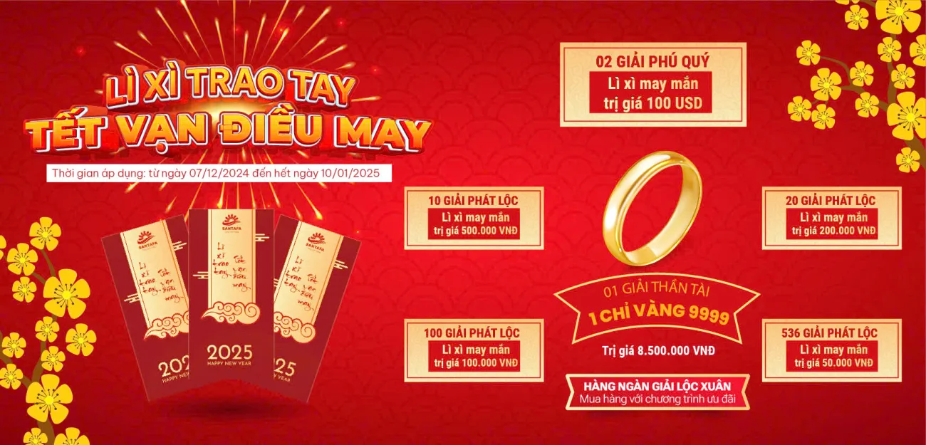 ️Lì xì trao tay - Tết vạn điều may cùng Dược Mỹ phẩm Santafa️ ️Lì xì trao tay - Tết vạn điều may cùng Dược Mỹ phẩm Santafa️