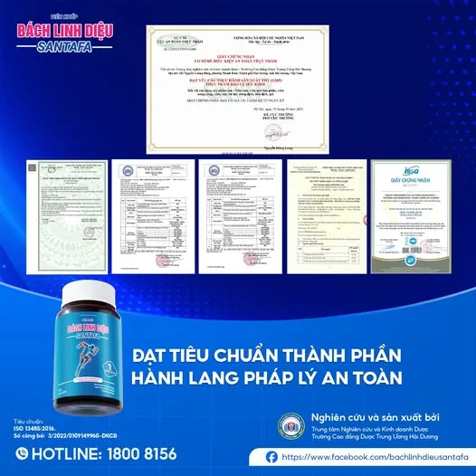 Viên khớp Bách Linh Diệu đạt đủ tiêu chuẩn hành lang pháp lý