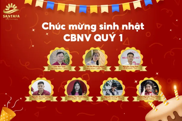 Dược Mỹ phẩm Santafa chúc mừng sinh nhật CBNV quý I/2025