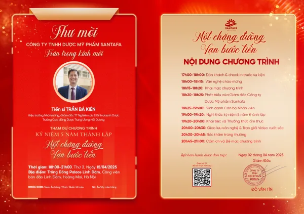Hé lộ dàn khách mời "siêu hot" "đổ bộ" trong sự kiện Kỷ niệm 5 năm thành lập Dược mỹ phẩm Santafa 