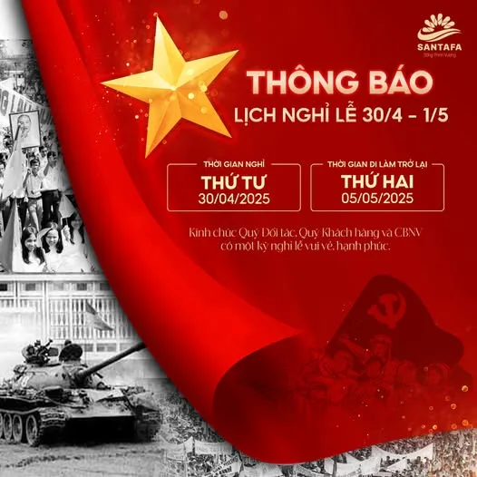 Thông báo nghỉ lễ 30/04 và 01/05