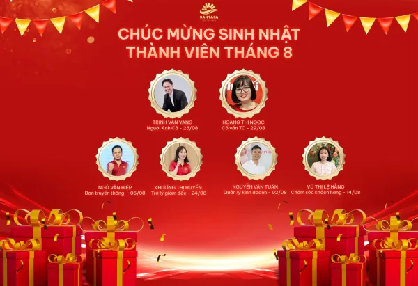 Dược Mỹ phẩm Santafa chúc mừng sinh nhật CBNV tháng 8