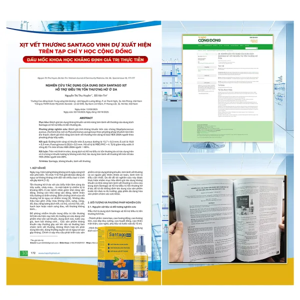 Xịt vết thương Santago vinh dự xuất hiện trên Tạp chí Y học Cộng đồng: Dấu mốc khoa học khẳng định giá trị thực tiễn