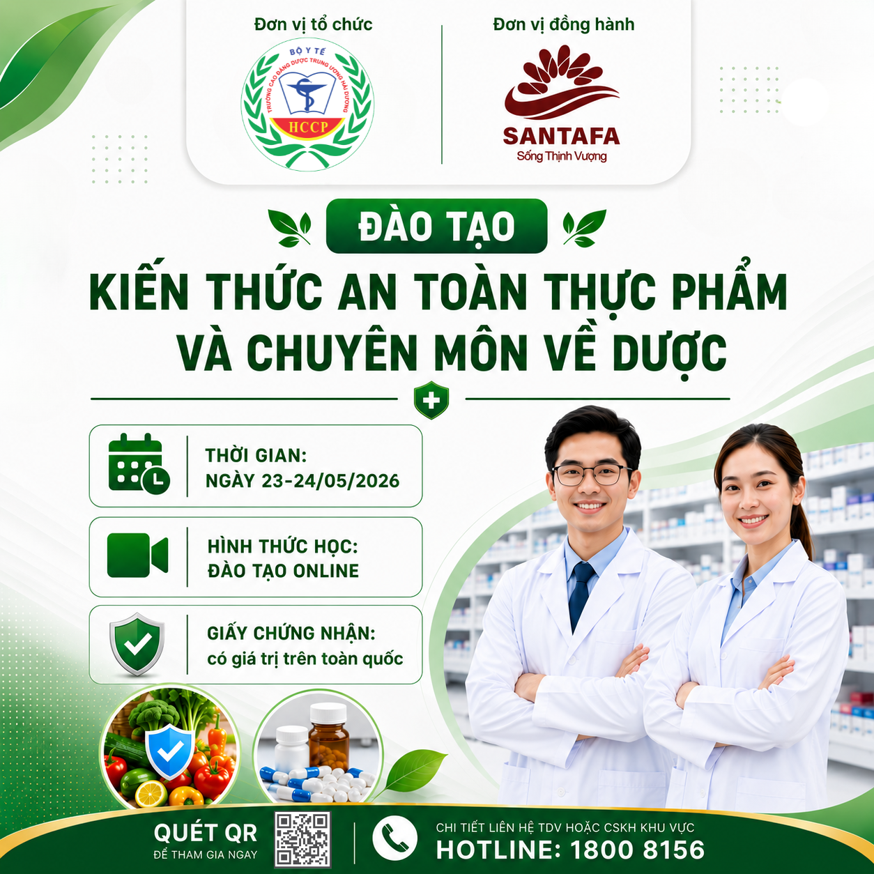 ĐÀO TẠO KIẾN THỨC AN TOÀN THỰC PHẨM VÀ CHUYÊN MÔN VỀ DƯỢC ĐÀO TẠO KIẾN THỨC AN TOÀN THỰC PHẨM VÀ CHUYÊN MÔN VỀ DƯỢC