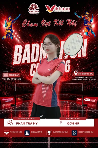 LỘ DIỆN ĐỘI HÌNH SANTAFA – SẴN SÀNG “CHINH CHIẾN” TẠI SANTAFA – VIKHACO BADMINTON CUP 2026