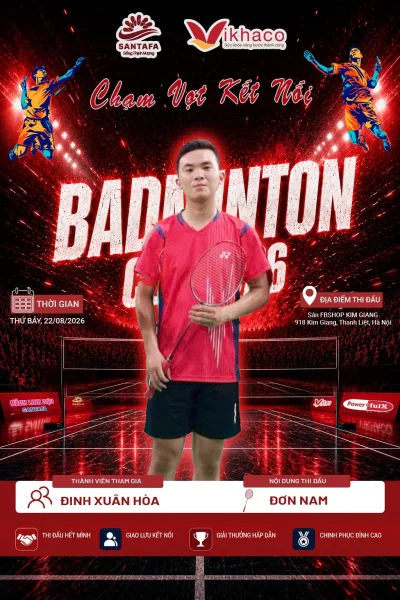LỘ DIỆN ĐỘI HÌNH SANTAFA – SẴN SÀNG “CHINH CHIẾN” TẠI SANTAFA – VIKHACO BADMINTON CUP 2026