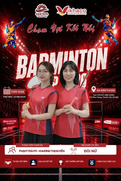 LỘ DIỆN ĐỘI HÌNH SANTAFA – SẴN SÀNG “CHINH CHIẾN” TẠI SANTAFA – VIKHACO BADMINTON CUP 2026