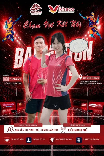 LỘ DIỆN ĐỘI HÌNH SANTAFA – SẴN SÀNG “CHINH CHIẾN” TẠI SANTAFA – VIKHACO BADMINTON CUP 2026