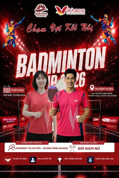 LỘ DIỆN ĐỘI HÌNH SANTAFA – SẴN SÀNG “CHINH CHIẾN” TẠI SANTAFA – VIKHACO BADMINTON CUP 2026