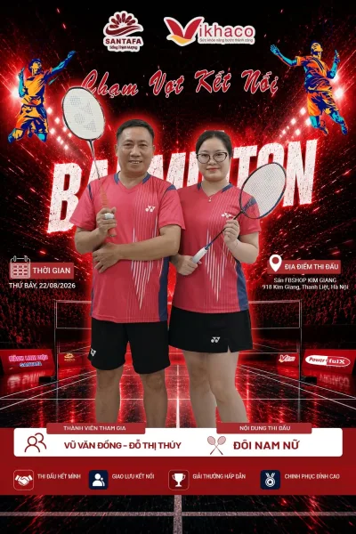 LỘ DIỆN ĐỘI HÌNH SANTAFA – SẴN SÀNG “CHINH CHIẾN” TẠI SANTAFA – VIKHACO BADMINTON CUP 2026