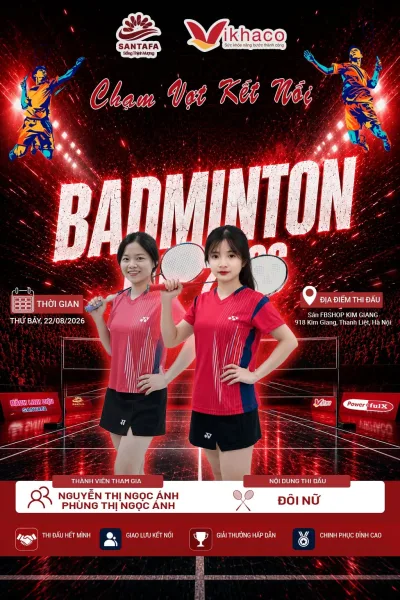LỘ DIỆN ĐỘI HÌNH SANTAFA – SẴN SÀNG “CHINH CHIẾN” TẠI SANTAFA – VIKHACO BADMINTON CUP 2026
